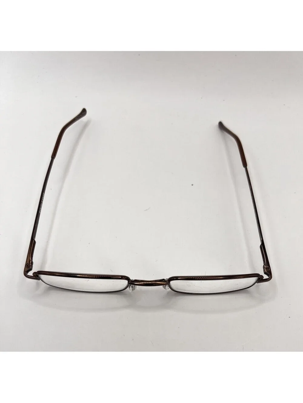 Doubletake Brown Narrow Metal Rectangle Reading Glasses Y2K Librarian Core